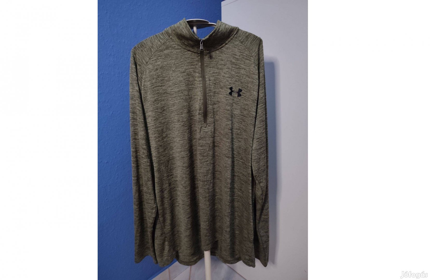 Under Armour zöld eredeti cipzáras nyakú hosszú ujjú felső (L)