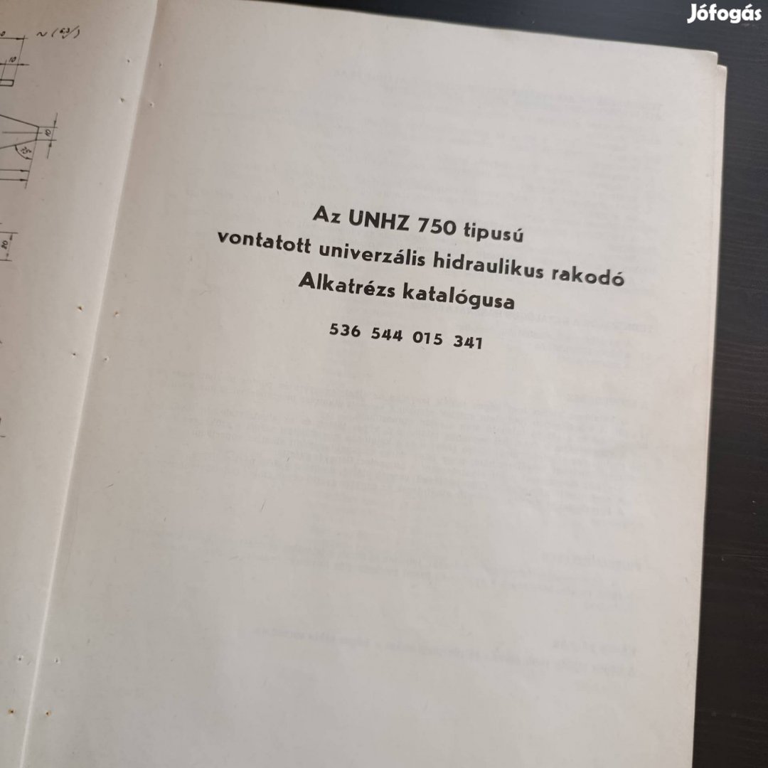 Unhz 750 kezelési útmutató és alkatrészkatalógus
