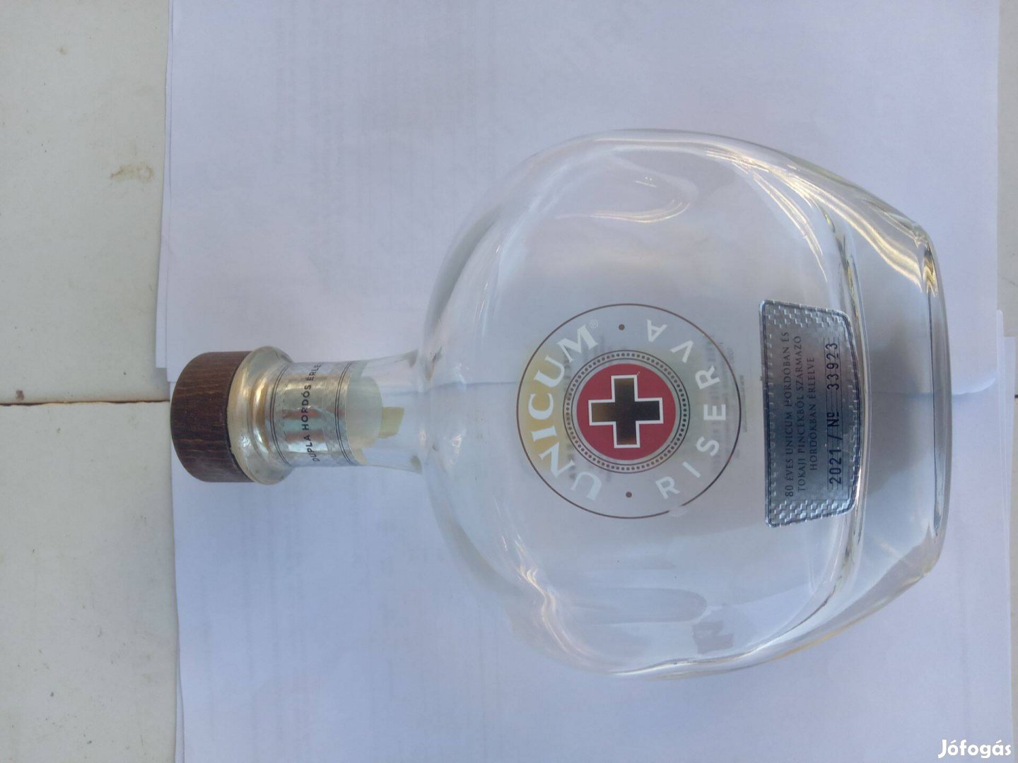 Unicum Riserva üveg a Zwack gyár 80 éves alapítására