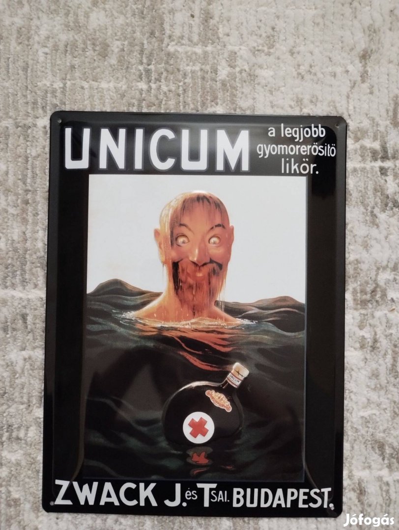 Unicum fém reklámtábla