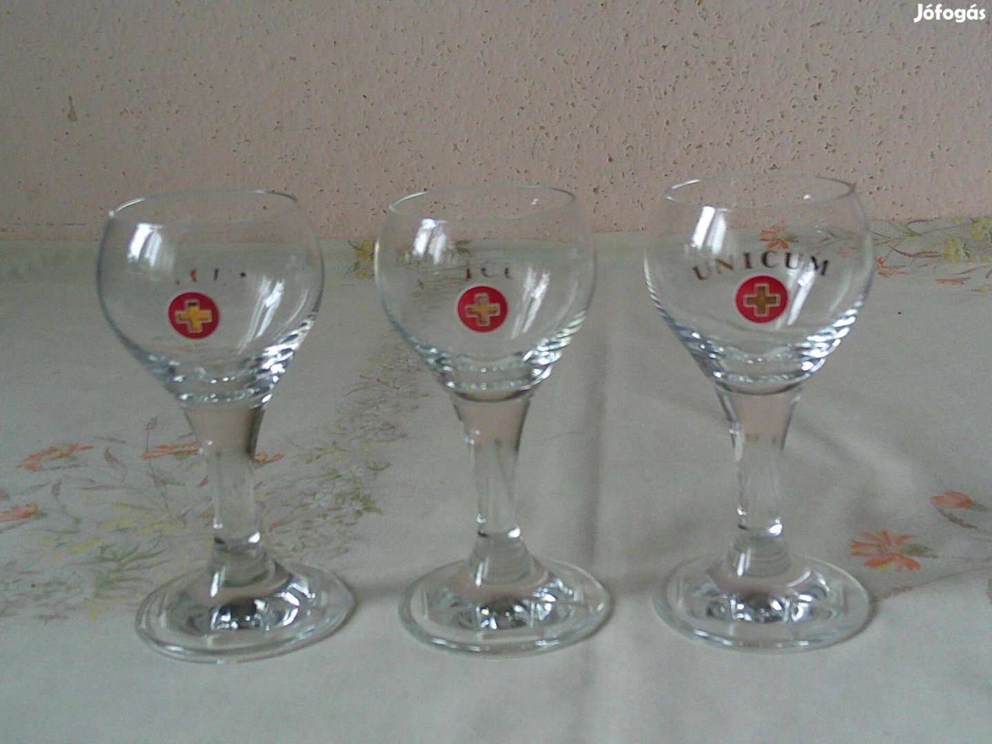 Unicum talpas üveg pohár 3 db.