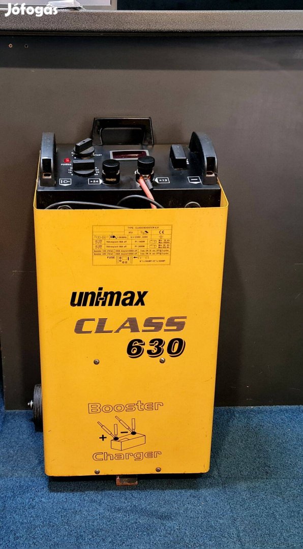 Unimax class 630 Akkutöltő-Bikázó kocsi 12/24V Booster 630,Szép állapo