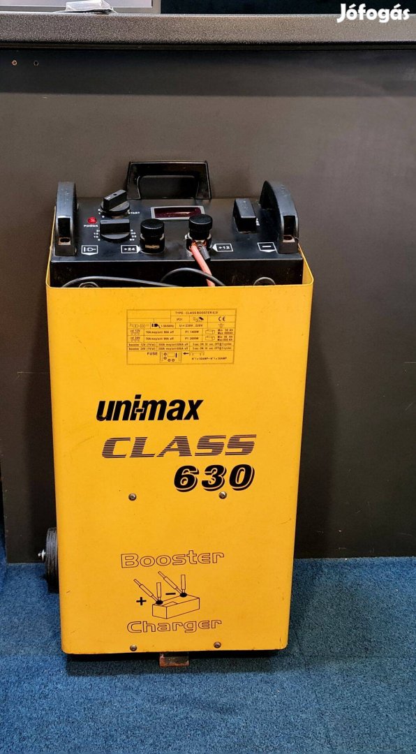 Unimax class 630 Akkutöltő-Bikázó kocsi 12/24V Booster 630,Szép állapo
