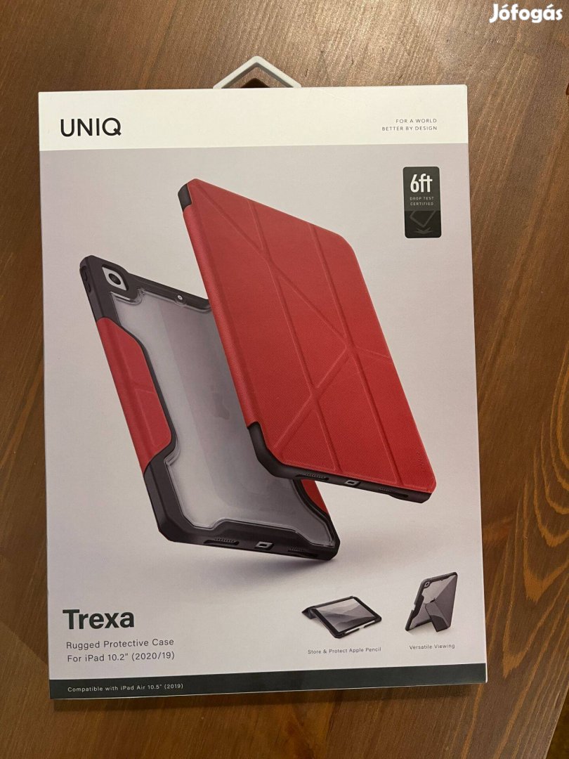 Uniq Trexa ipad 10.2" (2021/2020/2019) piros antimikrobiális tok