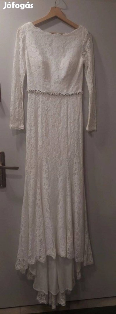 Unique Bride csipke sellő uszályos ruha - 38 méret