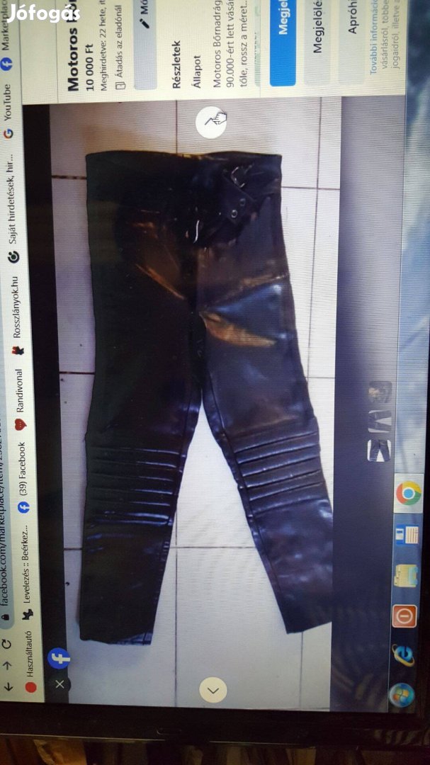 Unisex bőr motoros nadrág beépített protektorral