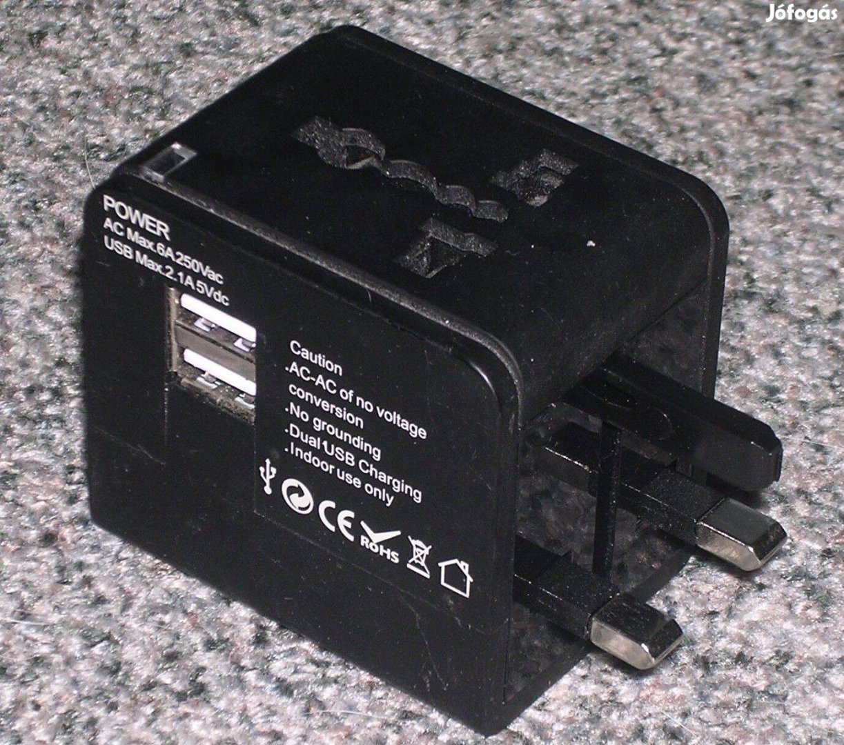 Univerzális USB hálózati gyorstöltő adapter. 5V 2,1A