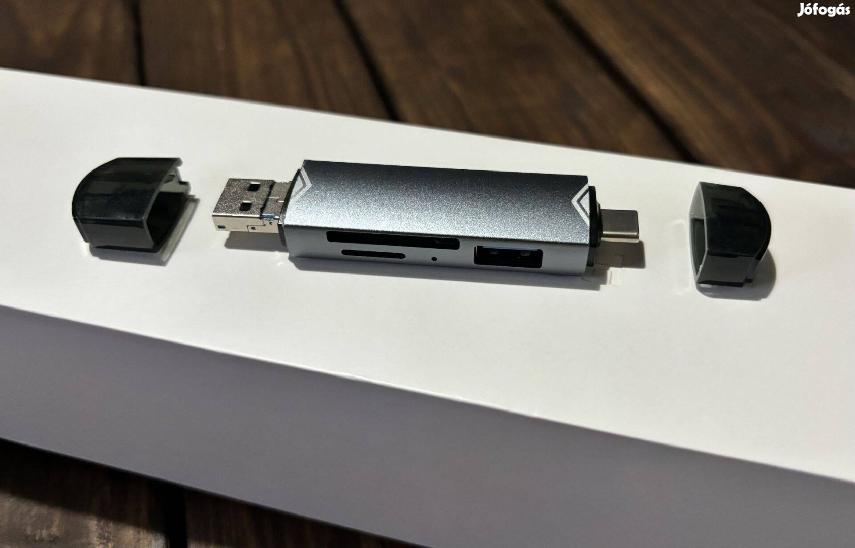Univerzális, Fém USB-A/C/Micro USB Csatlakozású Kártyaolvasó