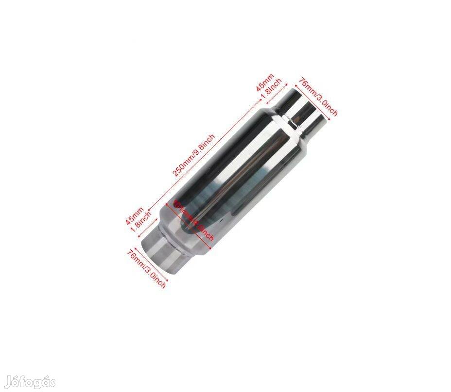 Univerzális kipufogódob 76mm Új