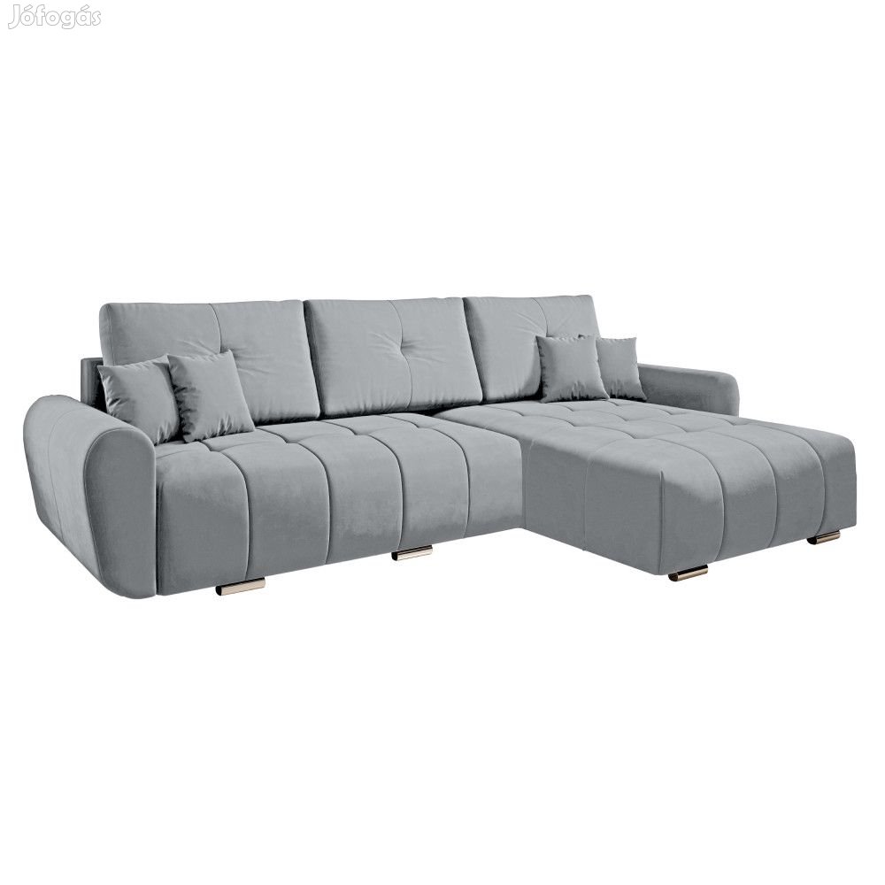 Univerzális ülőgarnitúra, világosszürke szövet, LONGA ROH