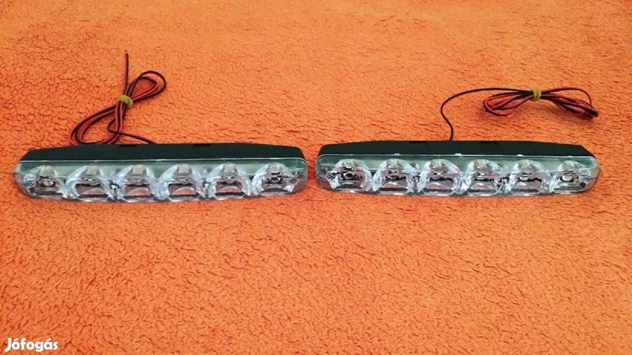 Univerzális,vízálló Xenon LED Nappali Menetfény,E4, 6X2 Ledes(2025-ös)