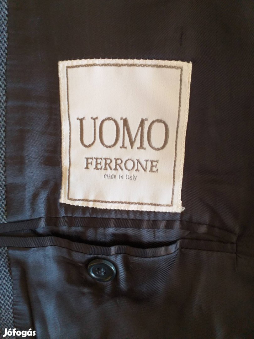 Uomo Ferrone eredeti olasz 3 részes tasmán gyapjú öltöny.