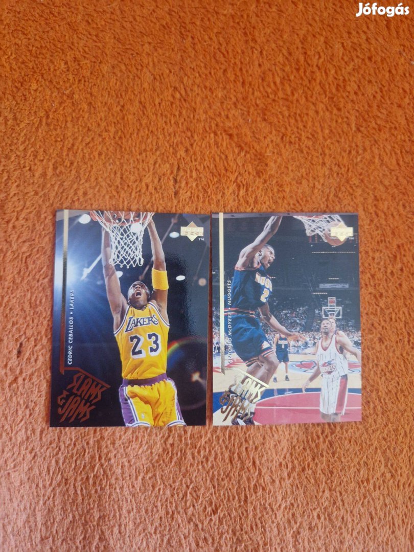 Upper Deck 1995-96 SlamsJams kosaras kártyák 2db