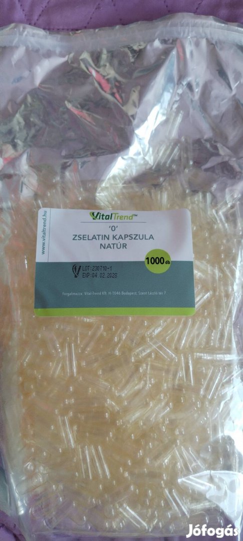 Üres zselatin kapszula 0" méret