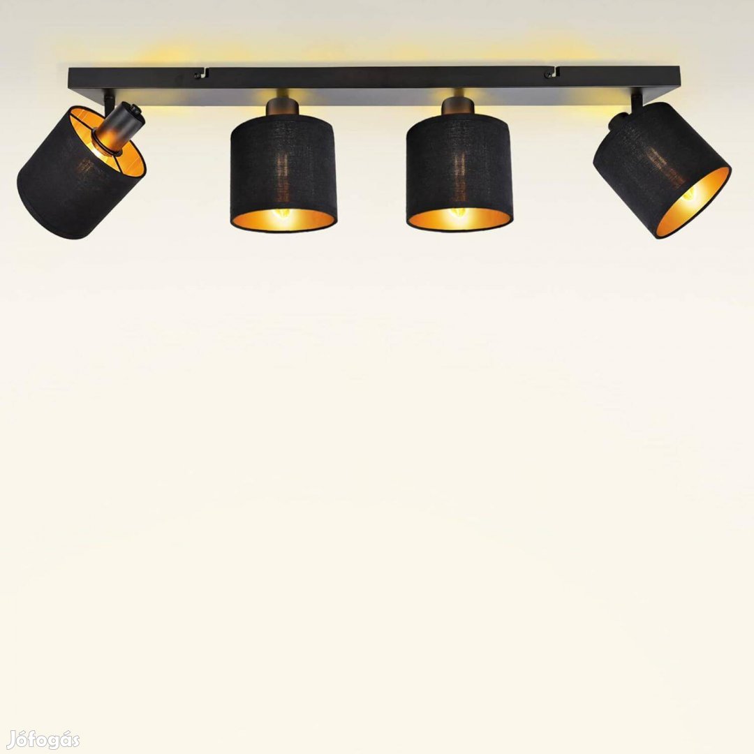 Uring Mennyezeti lámpa, 4 izzós spotlámpa, feketearany -
