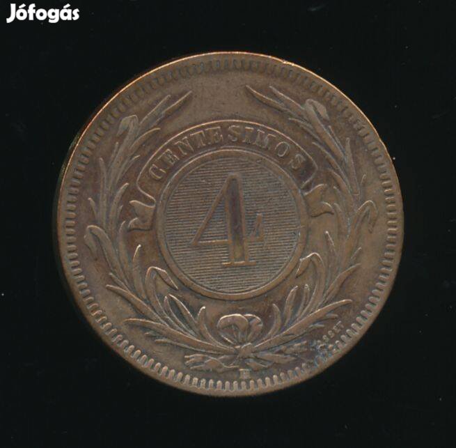 Uruguay 4 peso 1869