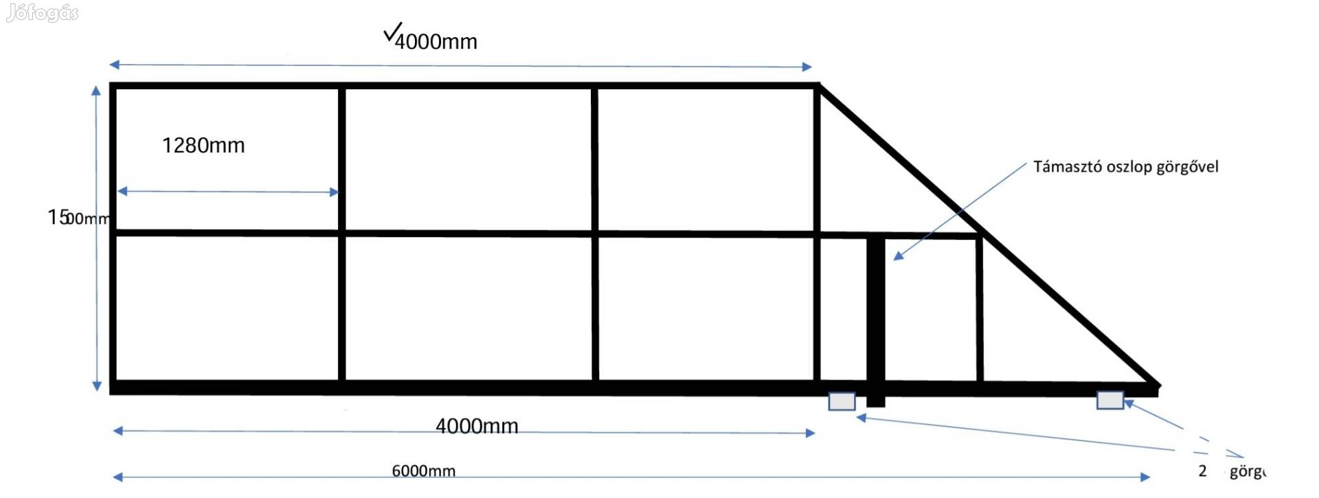 Úszókapu 6000mm/4010mm x1500mm nagykapu