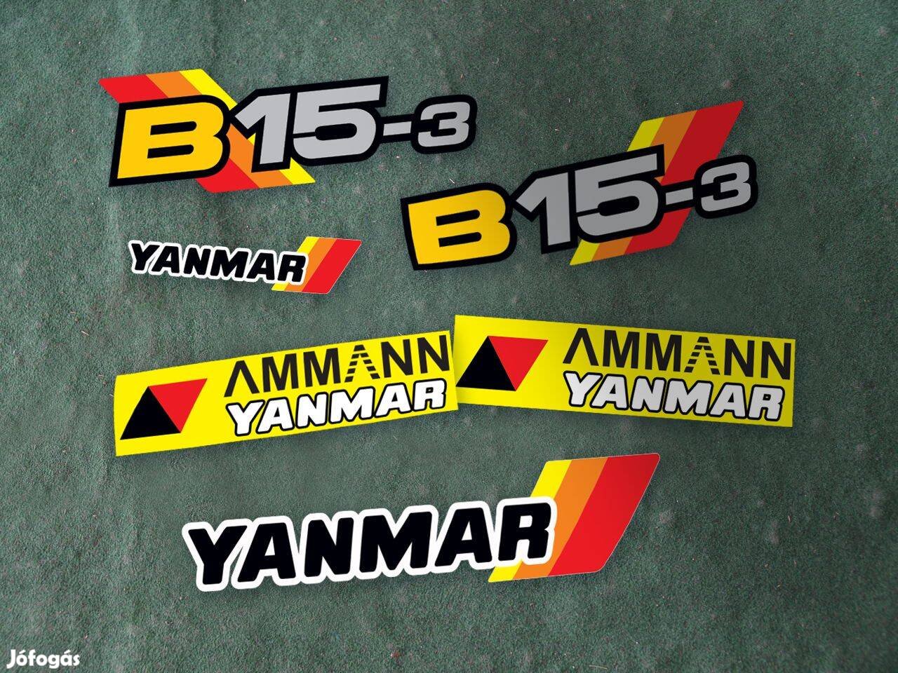 Utángyártott Yanmar B15-3 matricakészlet (levonó, decal, Aufkleber)