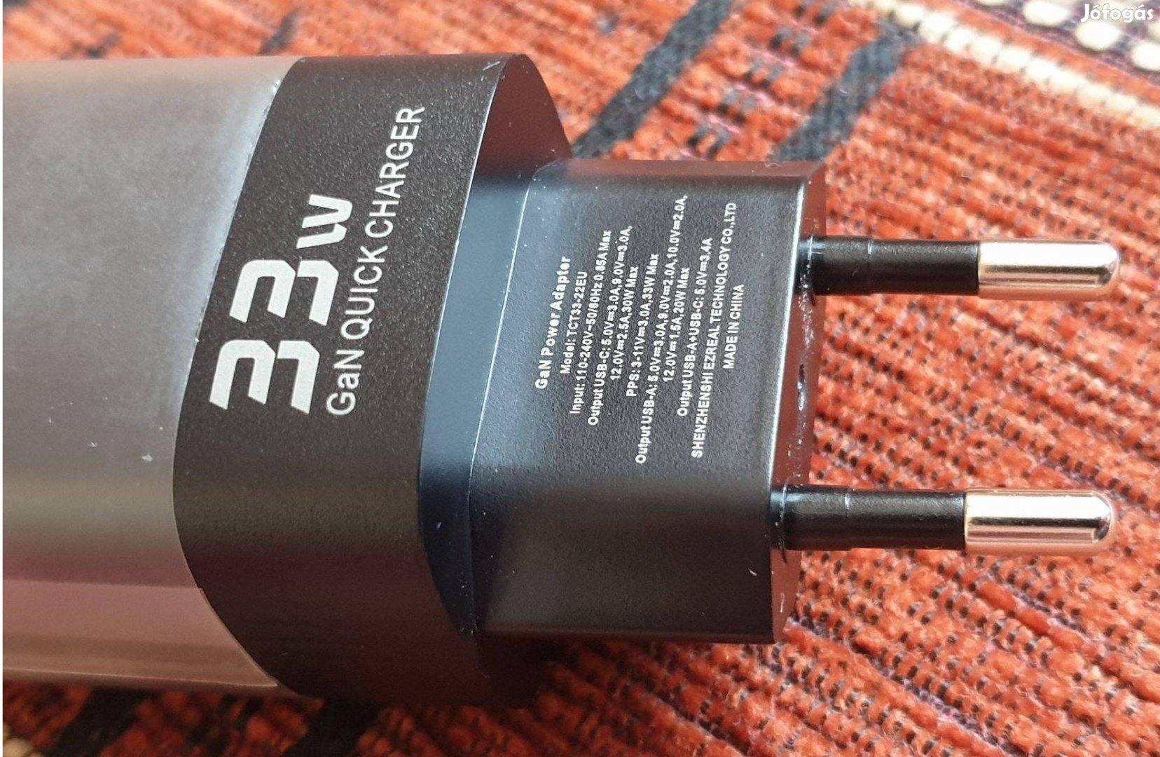 Utazó dupla gyorstöltő szupergyors töltő GAN QC3 QC4 PD 33W