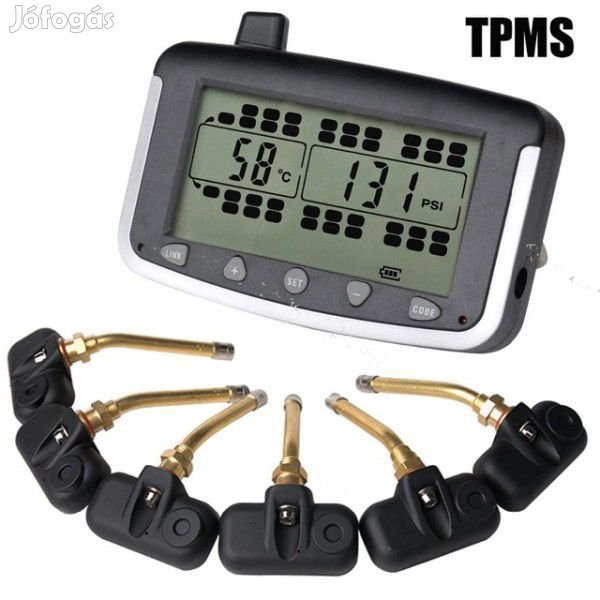 Utólag beépíthető TPMS rendszer 6 szenzorral 3 tengelyű
