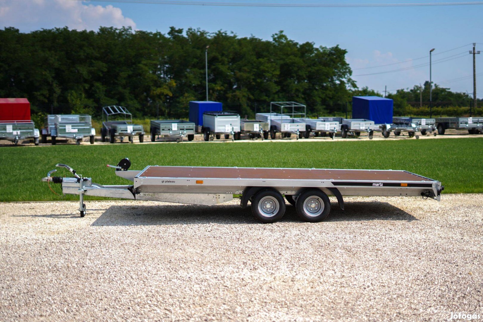 Utolsó darab! Új 2700kg-os autószállító utánfutó Bakon akciósan csak