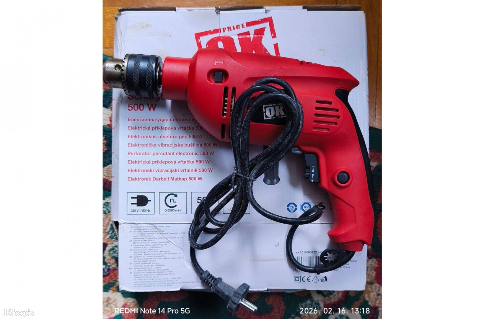 Ütve furó 500 w-os , eredeti csomagolásban baumax