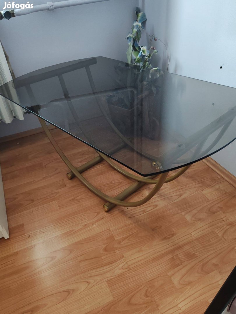 Üveg Asztal 45 cm 104x 64