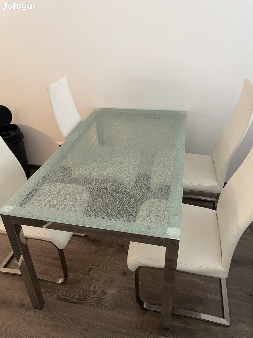 Üveg/Étkező asztal + 4szék