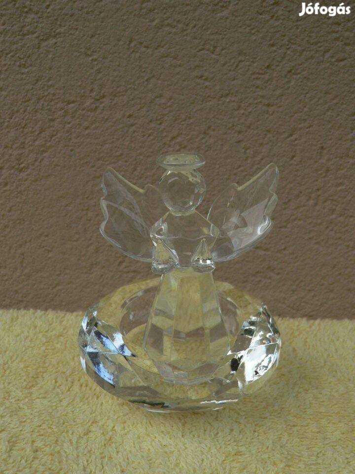 Üveg angyal figura, dísztárgy