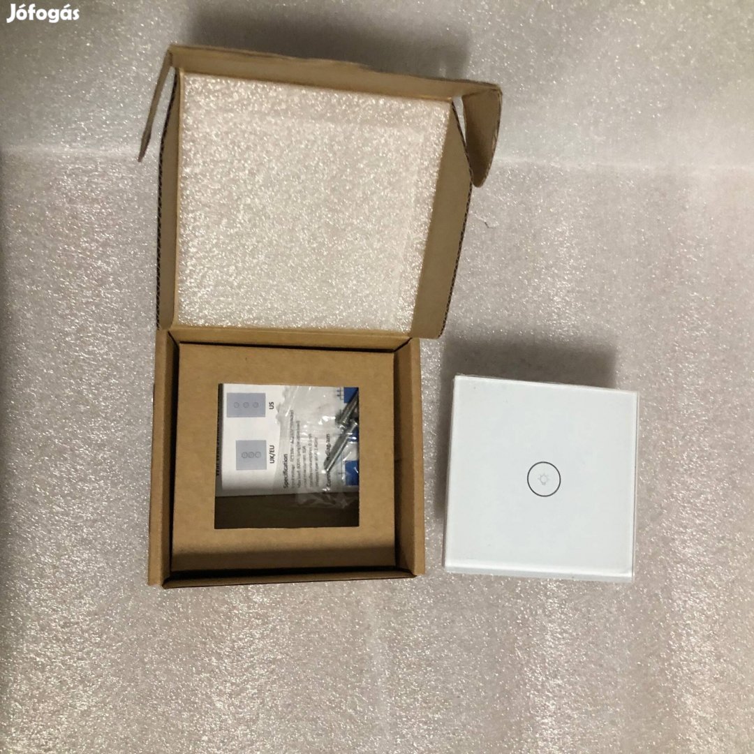 Üveg érintőkapcsoló 1 körös fehér Wifi villanykapcsoló