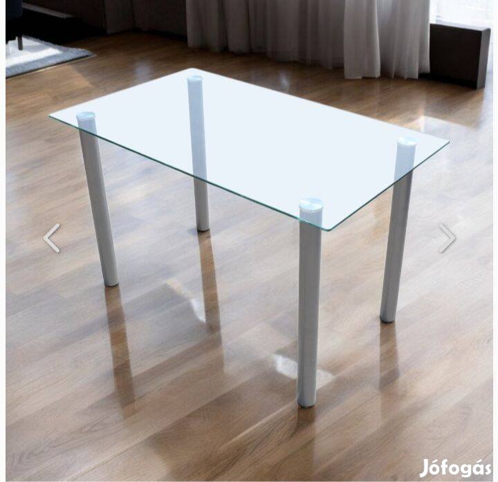 Üveg étkezőasztal 120x70x74 cm