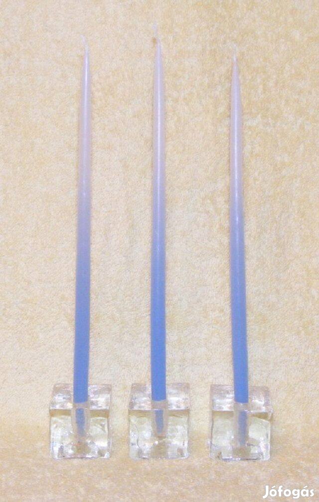 Üveg gyertyatartó 3 db