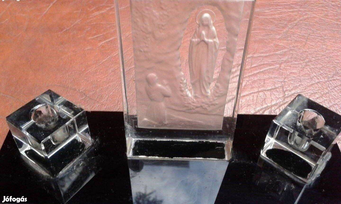 Üveg gyertyatartó Új szentkép díszítés