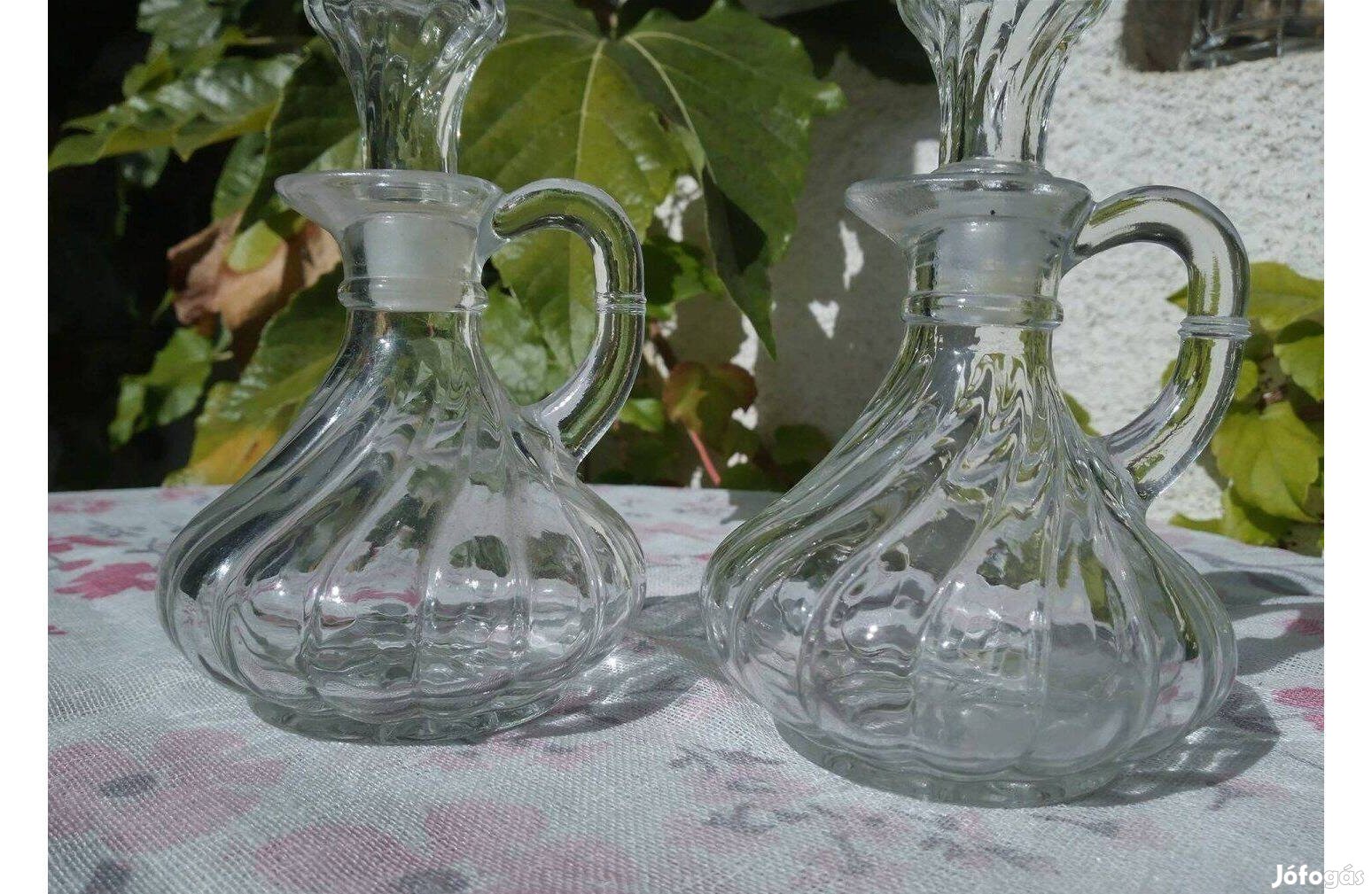 Üveg kancsó párban dugóval asztali szerviz olaj ecet dresszing