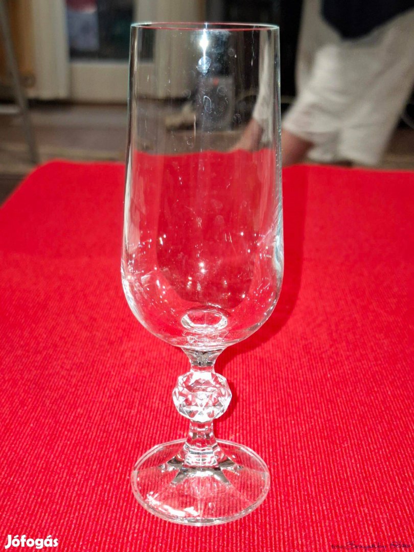 Üveg kristály karcsú száron gömbbel 55-48-170 mm méretű