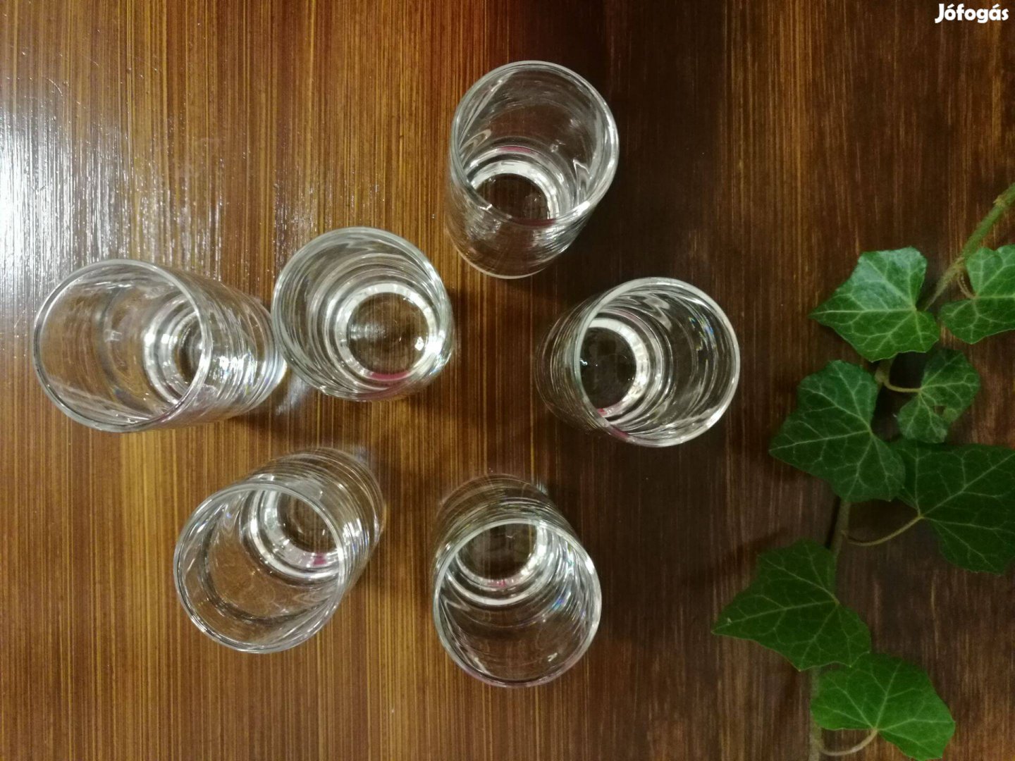 Üveg pálinkás vagy röviditalos pohárkészlet (6 darabos)