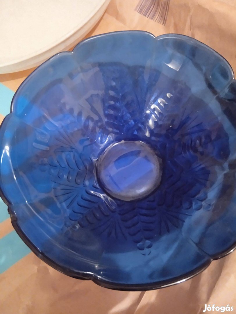Üveg tálka kék