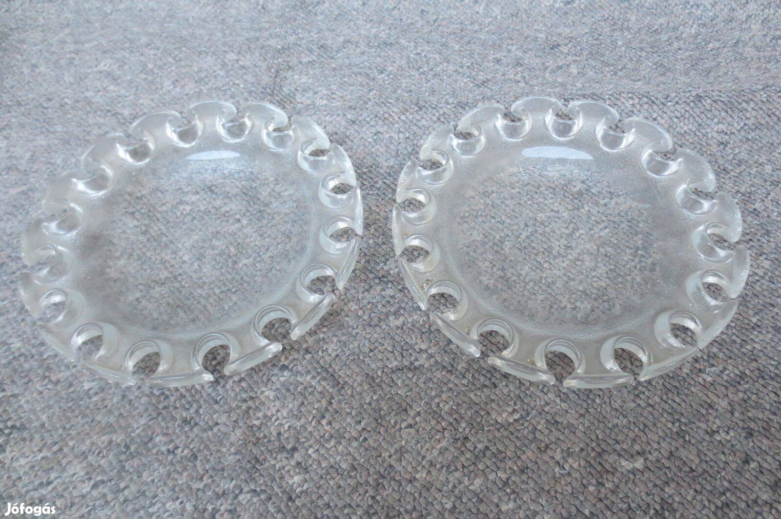 Üveg tálka kínáló tányér dísz tál Újszerű 16 cm