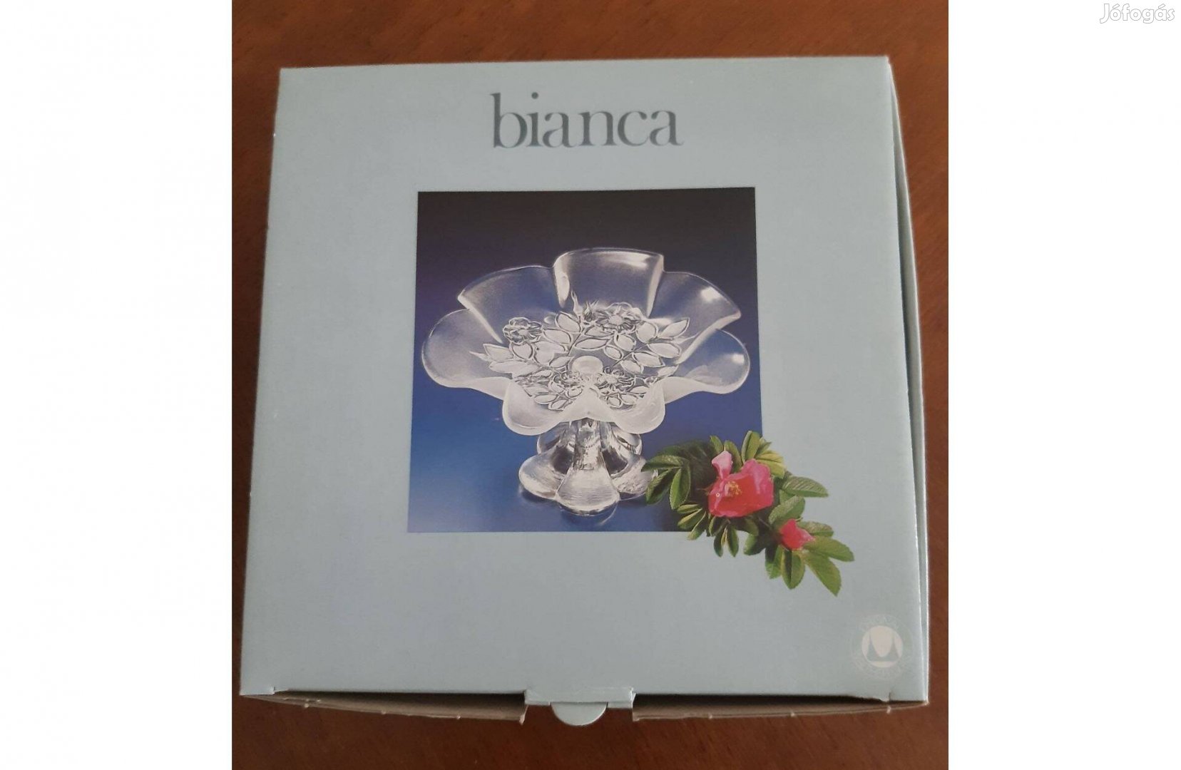 Üveg talpas kínáló tál eladó