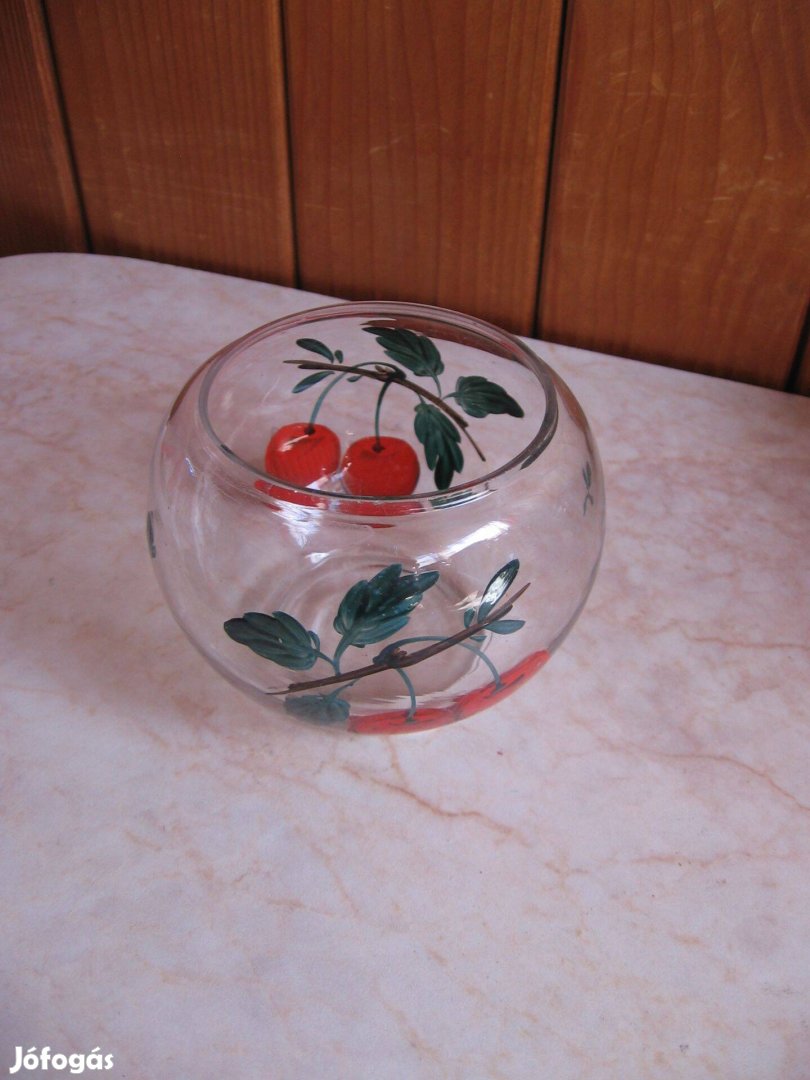 Üveg tároló, cseresznyés