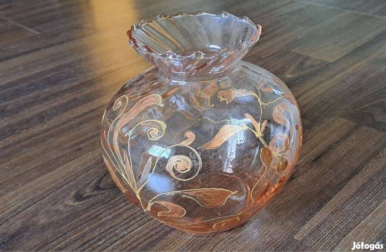 Üveg váza kézzel festett