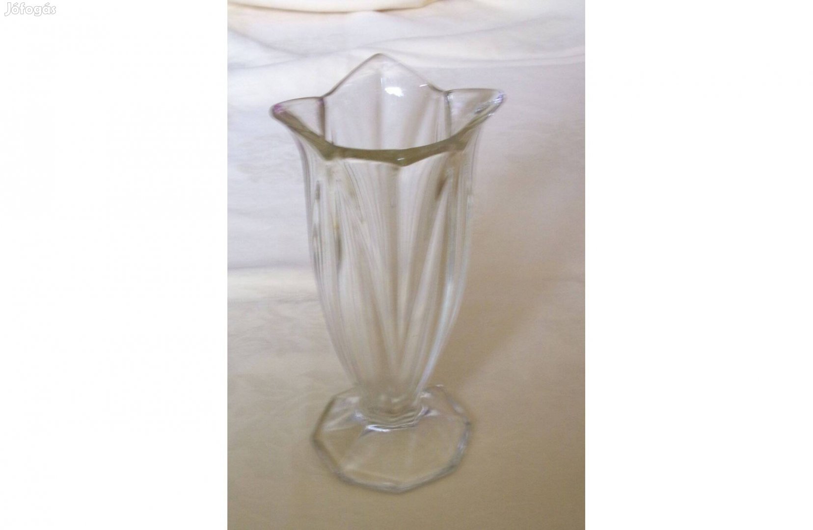 Üveg váza régi tulipán üvegváza 21x11cm Fixár