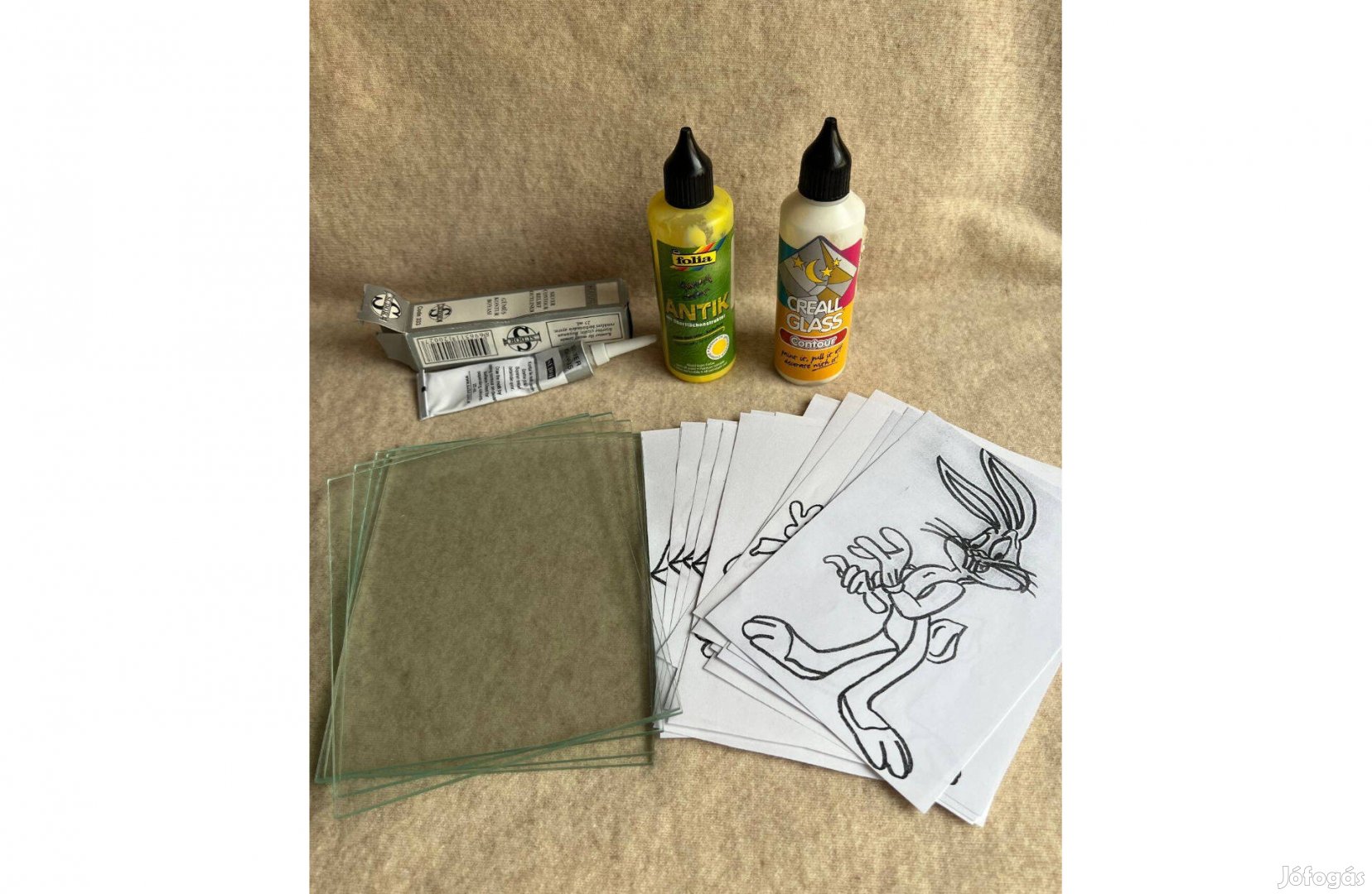 Üveglap - kreatív hobbi 15x12,5 cm