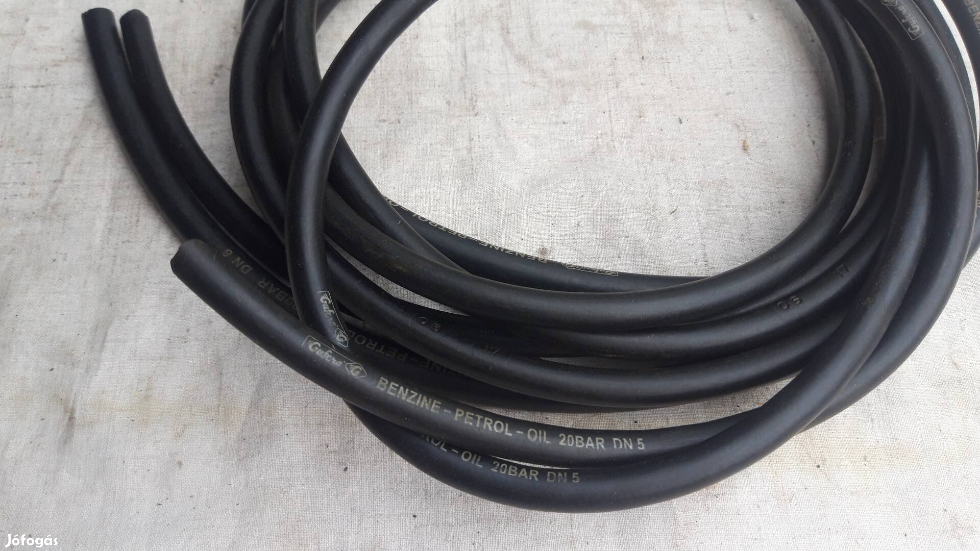 Üzemanyagcső vásznas gumi 5 mm belső átm.  métere