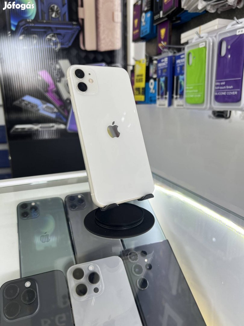 Üzletből, iphone 11, White, 64GB Gyárilag kártyafüggetlen 