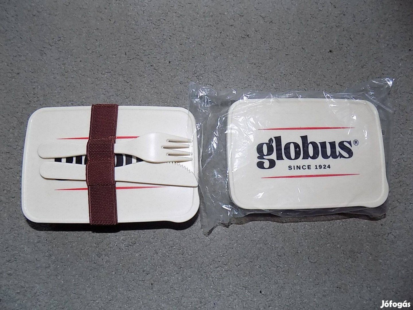 Uzsonnás doboz evőeszköz készlettel, Új