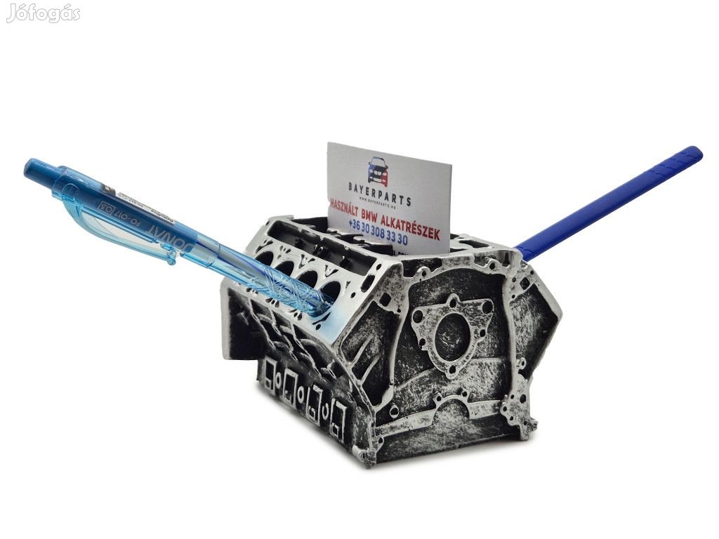 V8 motor motorblokk asztali tolltartó névjegytartó dísz