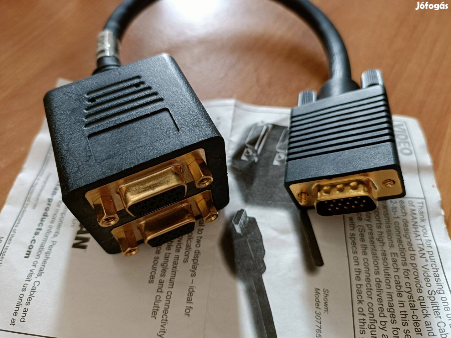 VGA Videó Elosztó Kábel, 2 utas F/F HD-15 Aranyozott