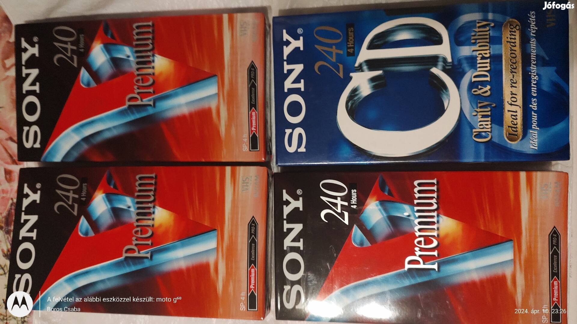 VHS Kazetták Sony 240  --- 4 db. Bontatlan eredeti csomagolásban