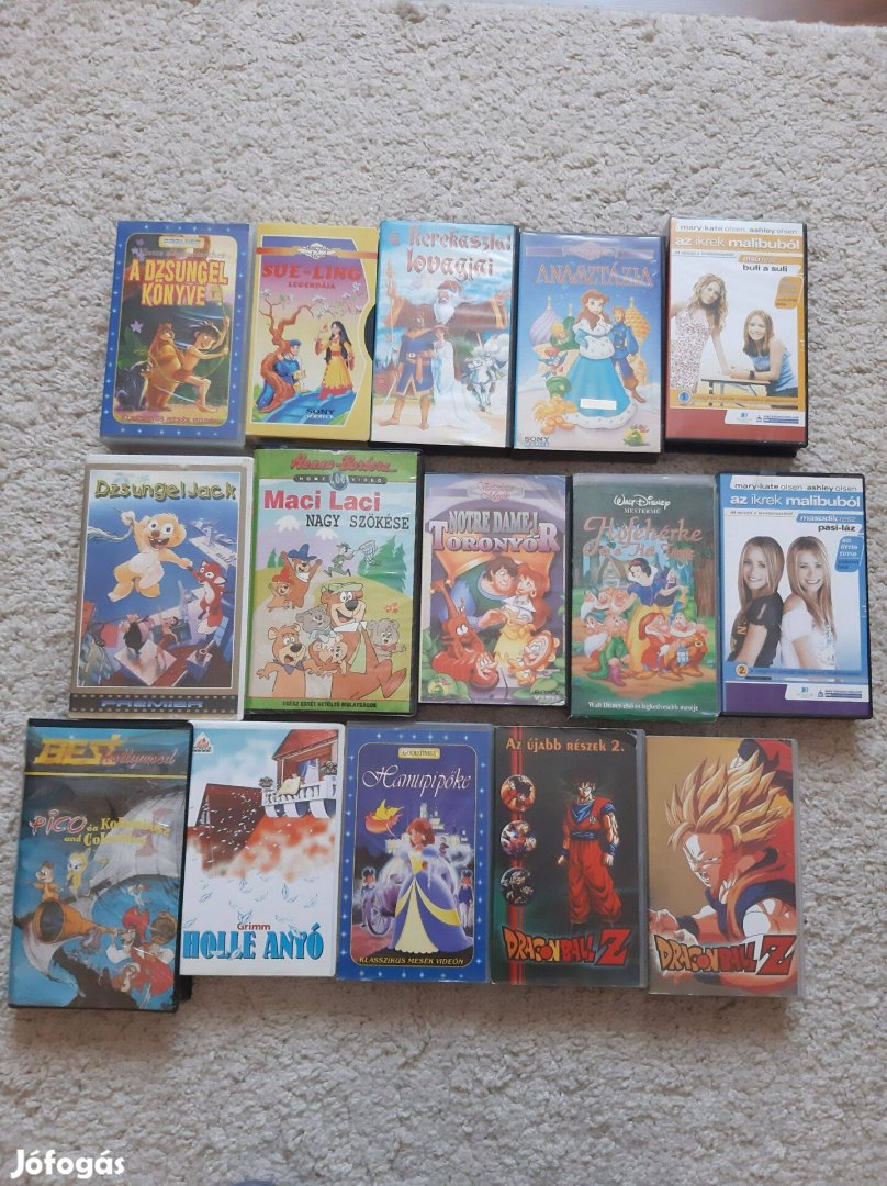 VHS Mese kazetták 15 db egyben